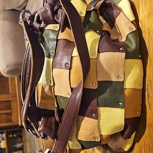 B MAKOWSKY Patchwork SOFT Leather Shoulder Bag
